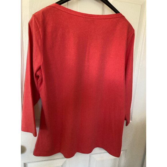 Talbots Vintage Pink Blouse Pullover Top Boat neck 3/4 Sleeves Petite L PL - Picture 2 of 13